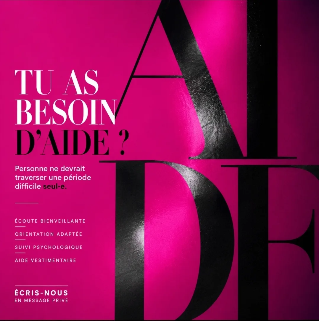 Affiche Aide : tu as besoin d'aide ? Personne ne devrait traverser une période difficile seul·e